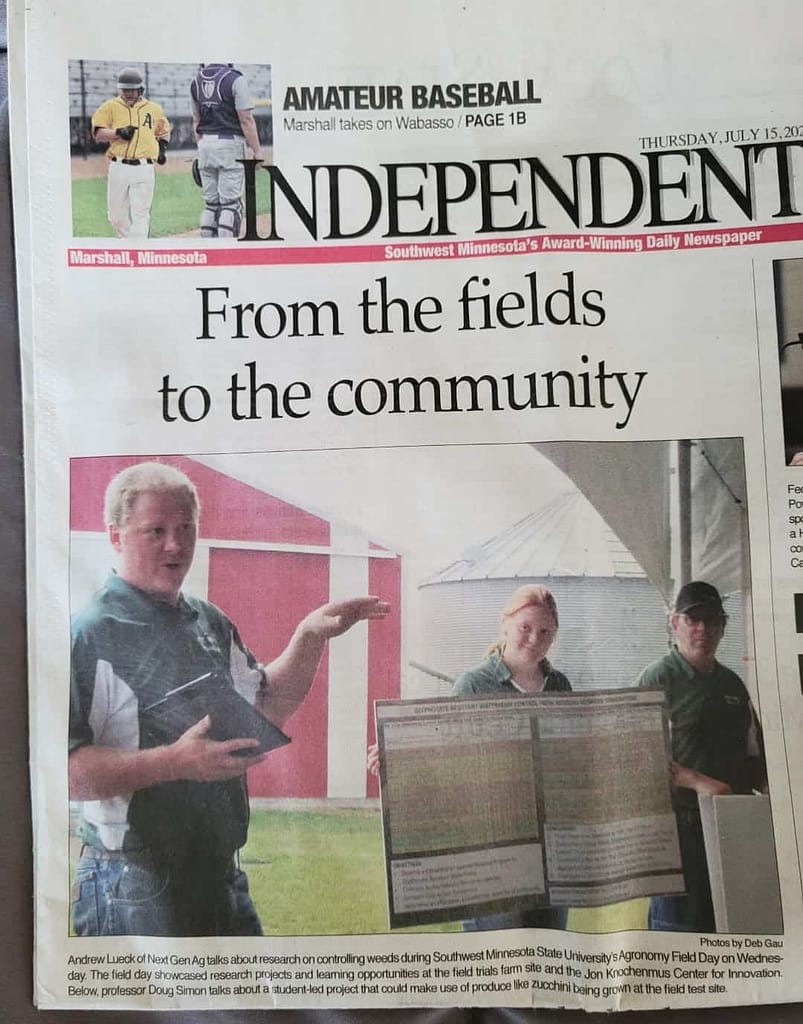 Next Gen Ag featured in Marshall Independent Newspaper